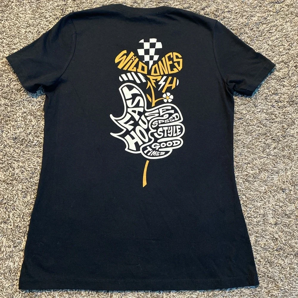 Fasthouse T-Shirt Women Small‎ Black Wild Ones FH Speed Style Graphic Tee NWT